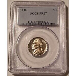 1950 Jefferson Nickel PR67 PCGS Low Proof Mintage
